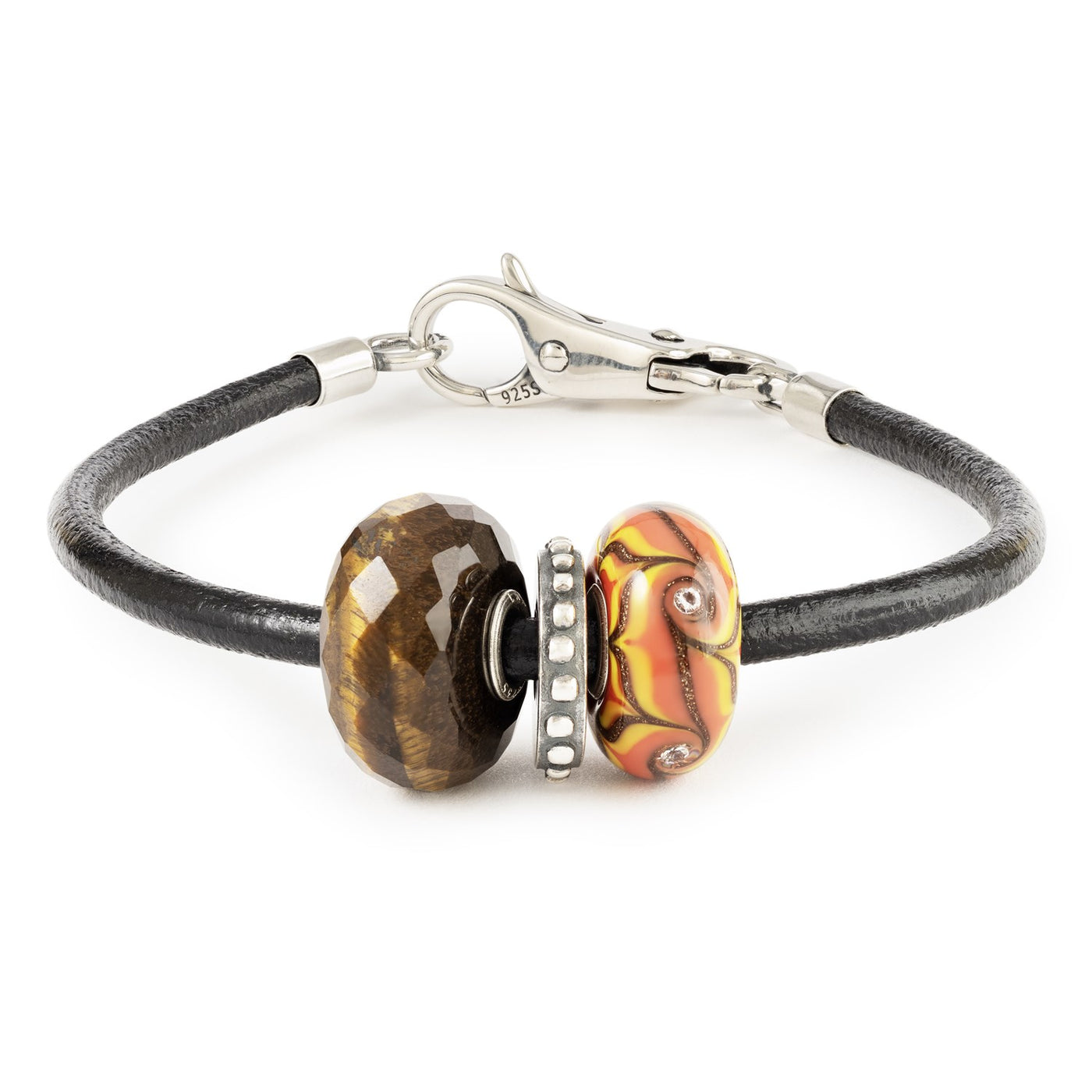  Scintilla dorata su ambra – Bracciale in pelle