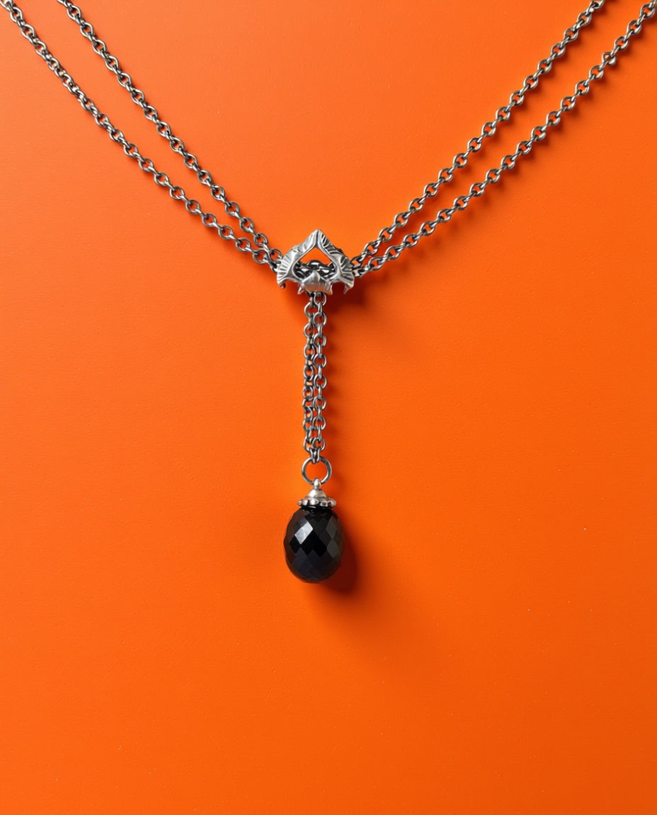 Set Collana Ali di Mezzanotte, Argento + Onice