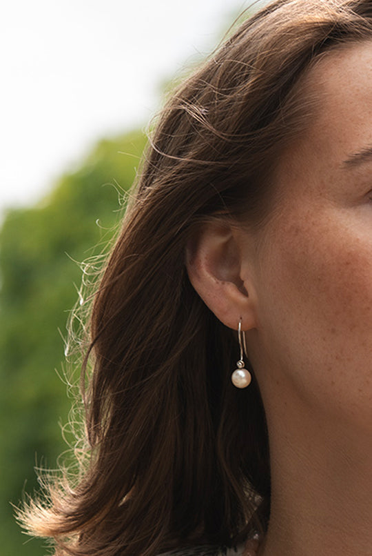 Trollbeads sterling silver hooks with freshwater pearl pendants