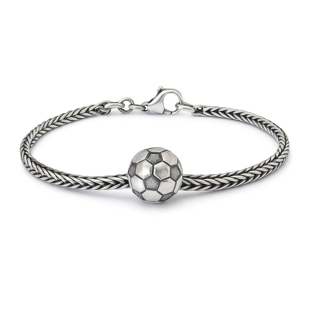 Bracciale Passione per il Calcio in Argento con Chiusura Base