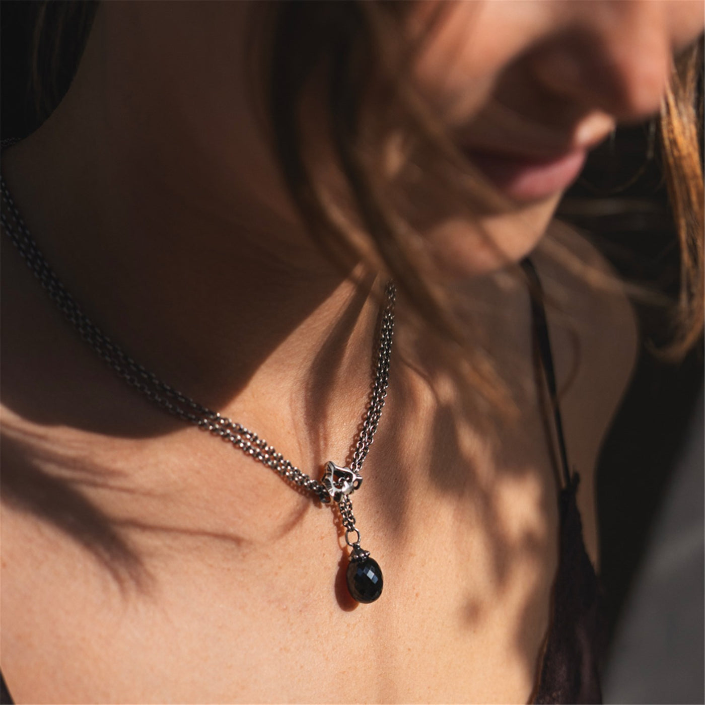 Set Collana Ali di Mezzanotte, Argento + Onice