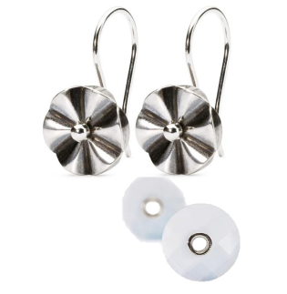 Orecchini a uncino in argento con pendente Pompei e pendente in Calcedonio