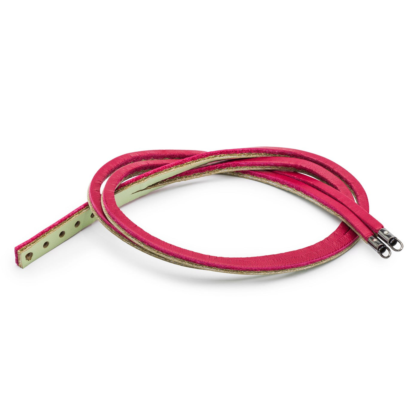 Bracciale Cuoio Magenta/Verde Salvia