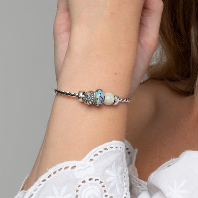 Bangle a Spirale in Argento con 2 Stop
