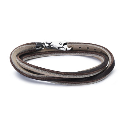 Bracciale Cuoio Marrone/Grigio Chiaro