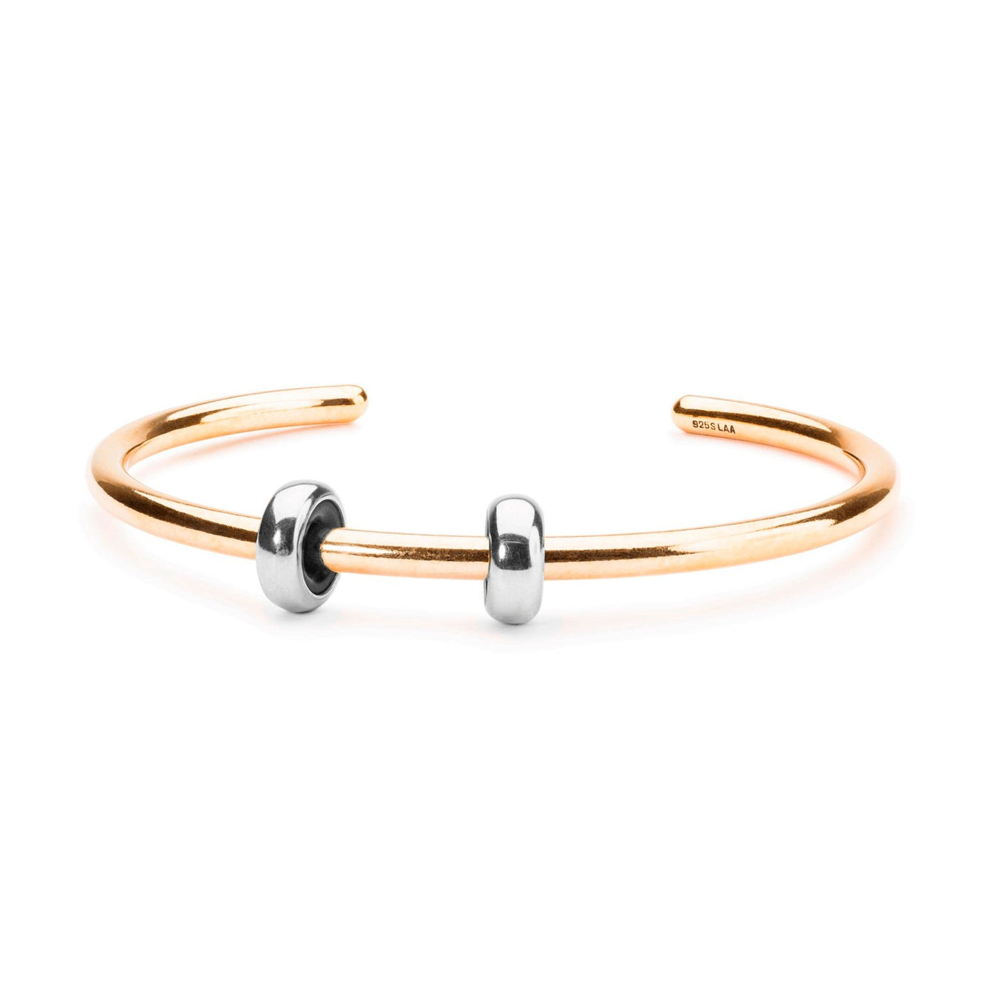 Bangle Placcato Oro con 2 Stop in Argento