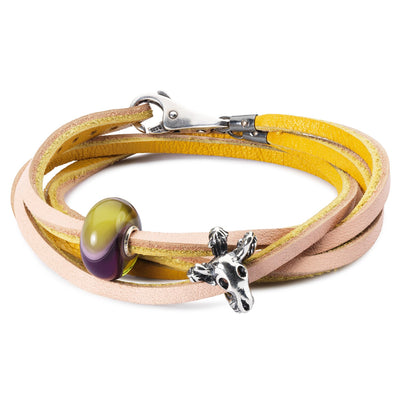 Bracciale Cuoio Giallo/Rosa